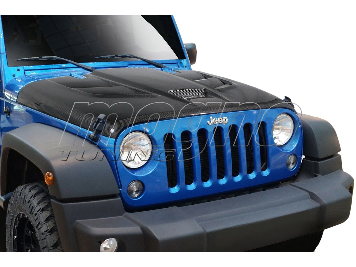 Jeep Wrangler JK Viper-Look Carbon Fiber Hood